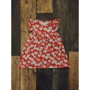 Red Valentine's Hearts Pearl Milk Silk Dress NEW